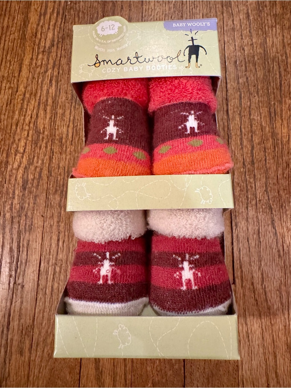 Smartwool Cozy Baby Booties - Red, Pink & Orange Accents
